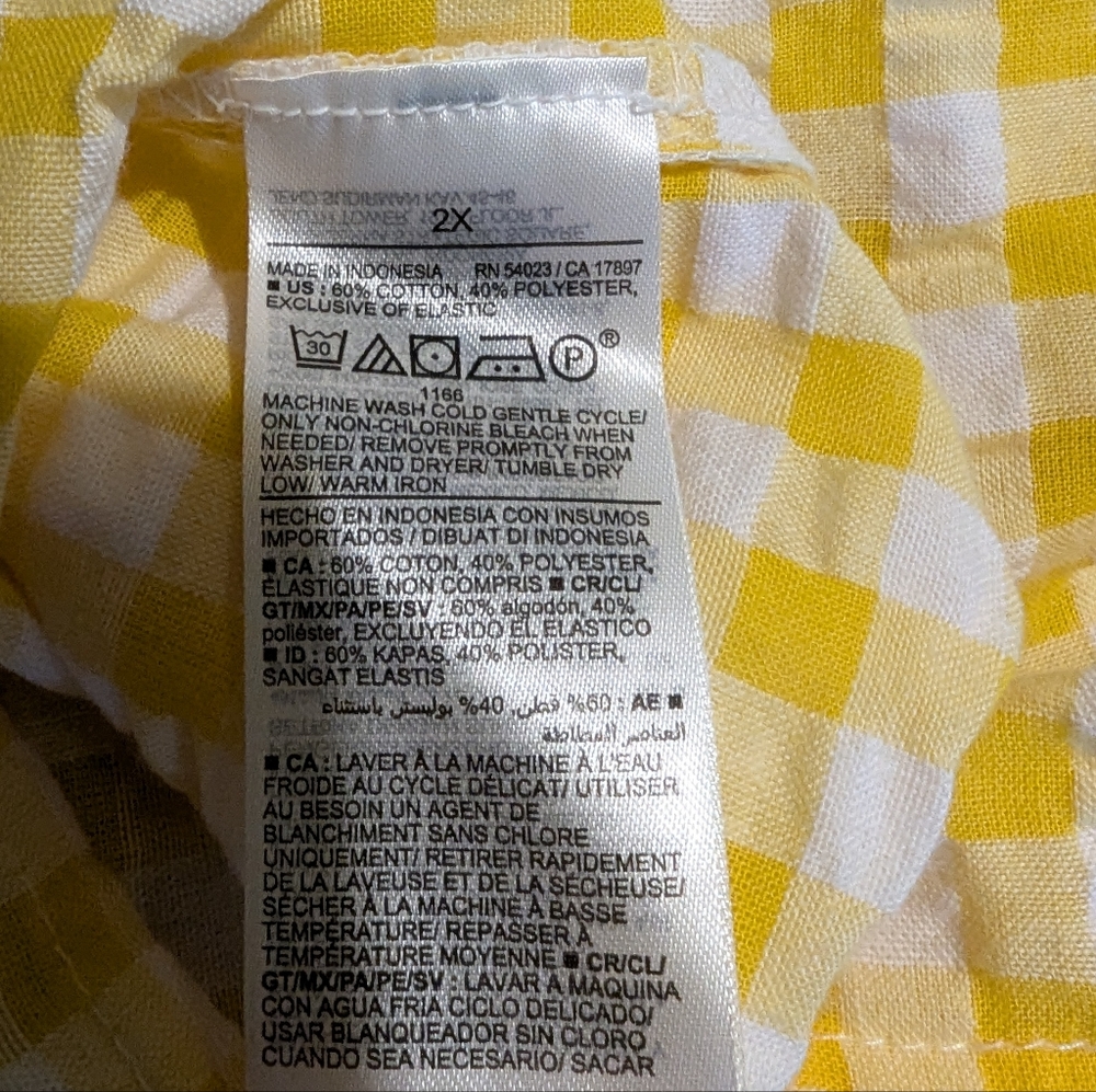 Old navy gingham yellow puff sleeve dress 2x nwt - Picture 12 of 12